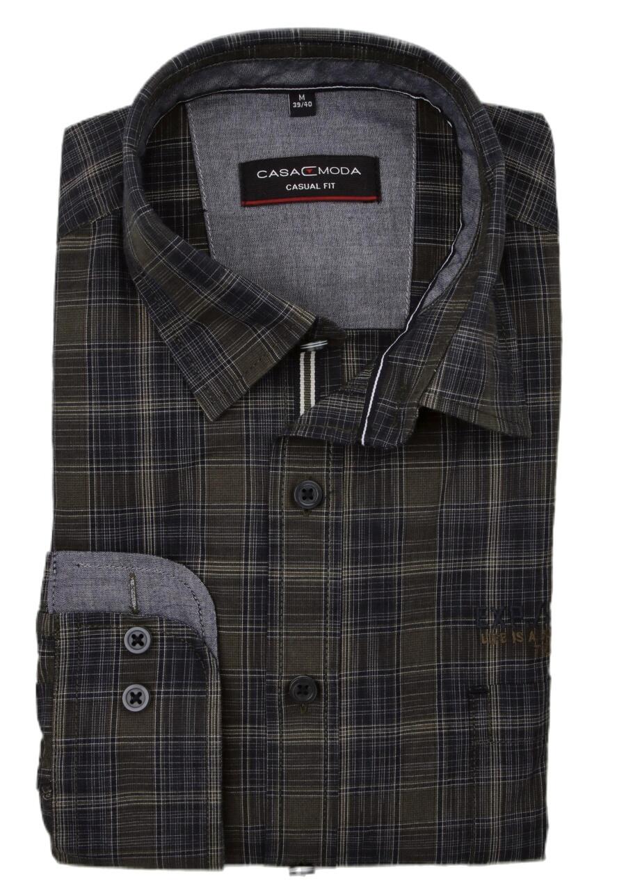 Produktbild fr 'CASAMODA Casual Fit Hemd Langarm Button Down Kragen Karo dunkelblau'