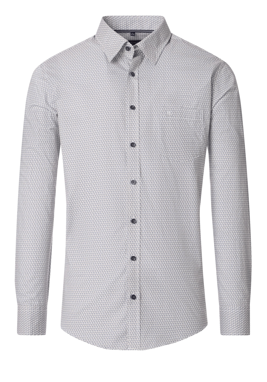 Produktbild fr 'CASAMODA Casual Fit Hemd Langarm New Kent Kragen Muster blau'