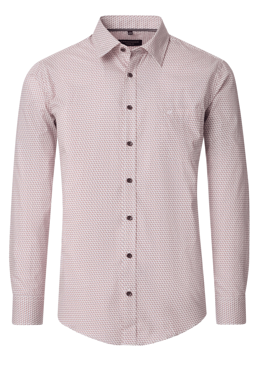 Produktbild fr 'CASAMODA Casual Fit Hemd Langarm New Kent Kragen Muster rot'