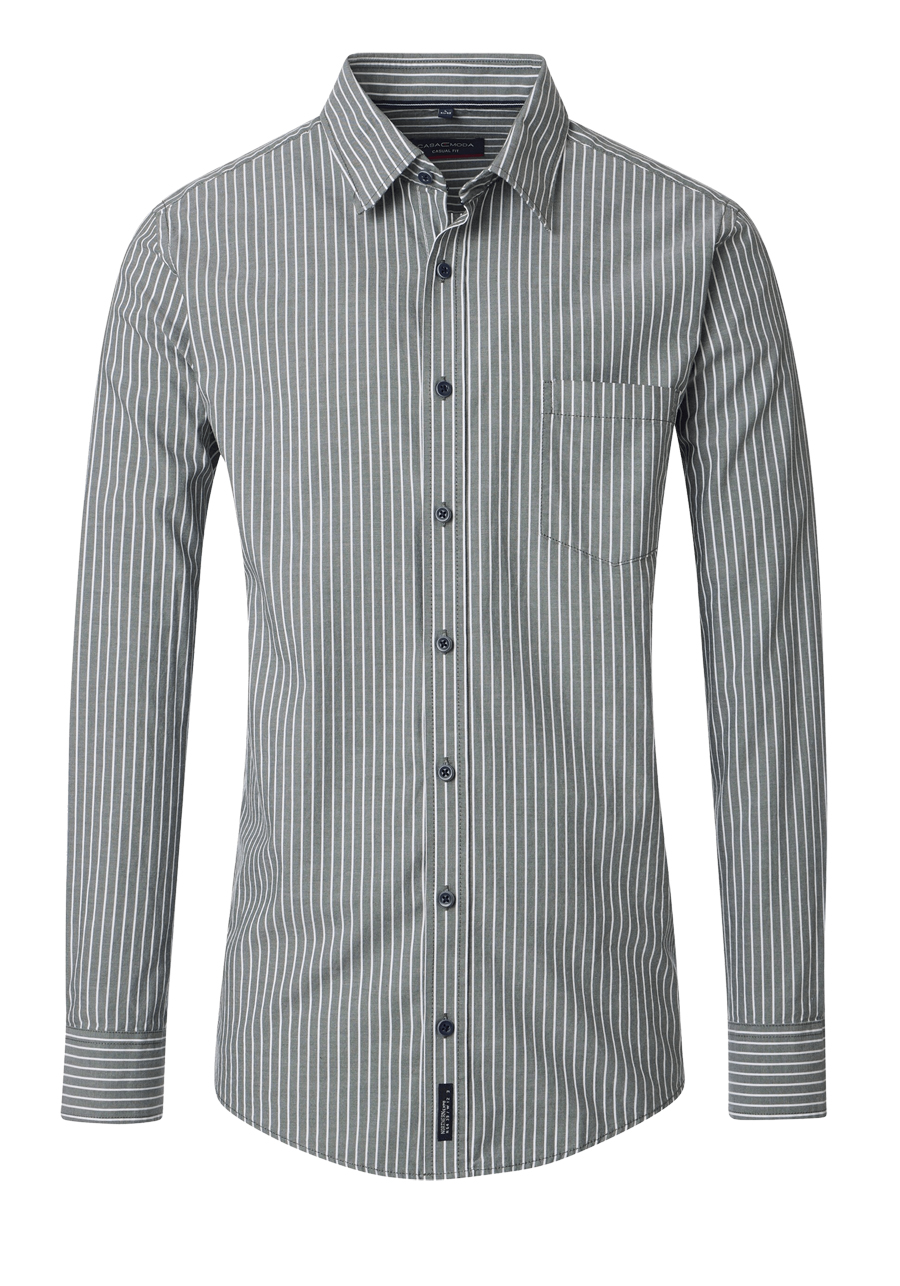 Produktbild f�r 'CASAMODA Casual Fit Hemd Langarm New Kent Kragen Streifen gr�n'