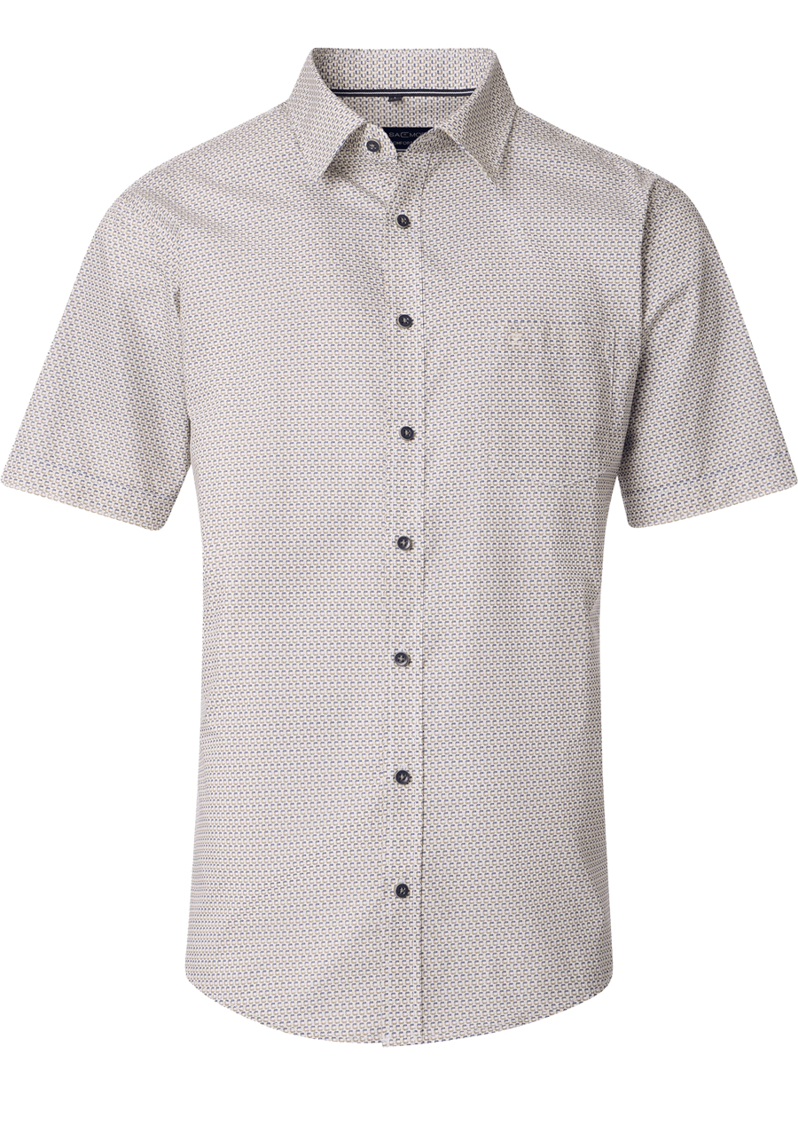 Produktbild fr 'CASAMODA Comfort Fit Hemd Halbarm New Kent Kragen Muster beige'