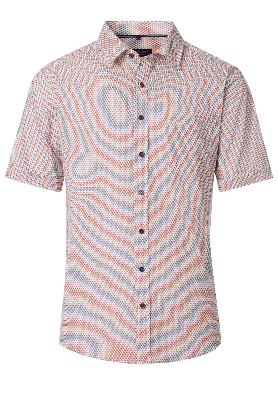 Produktbild fr 'CASAMODA Comfort Fit Hemd Halbarm New Kent Kragen Muster rot'