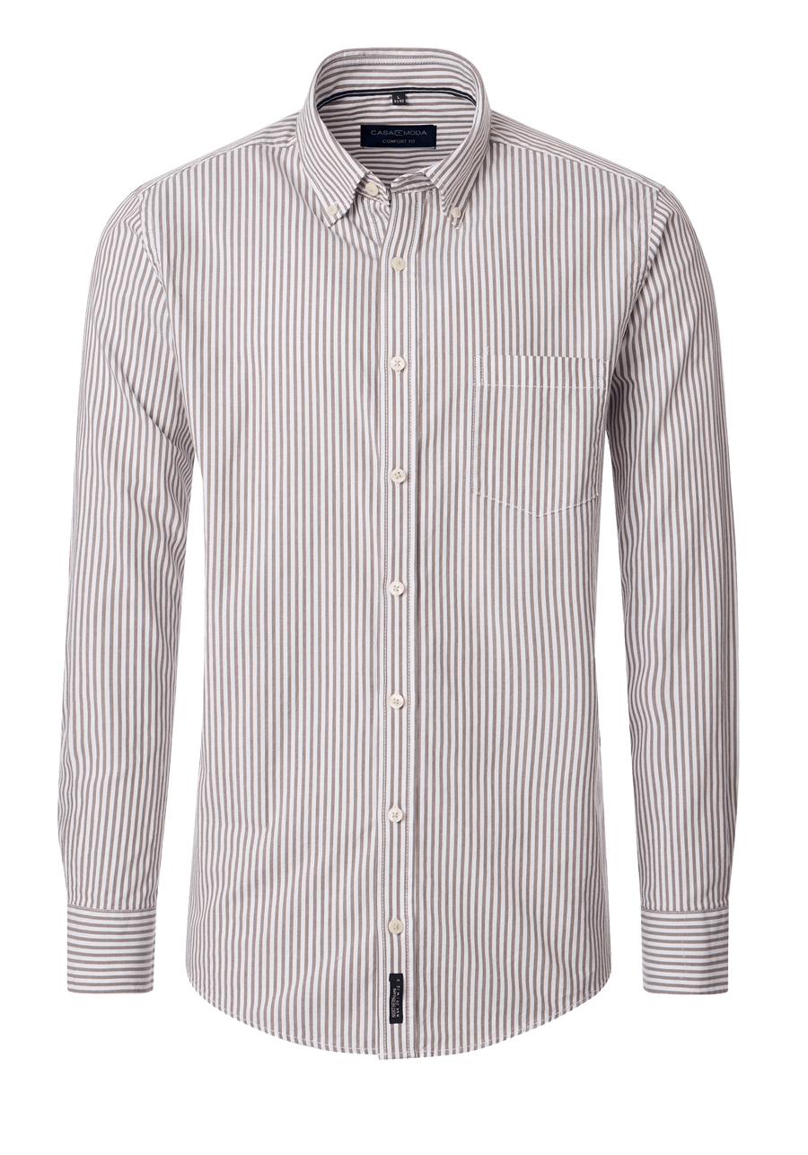 Produktbild f�r 'CASAMODA Comfort Fit Hemd Langarm Button Down Kragen Streifen braun'