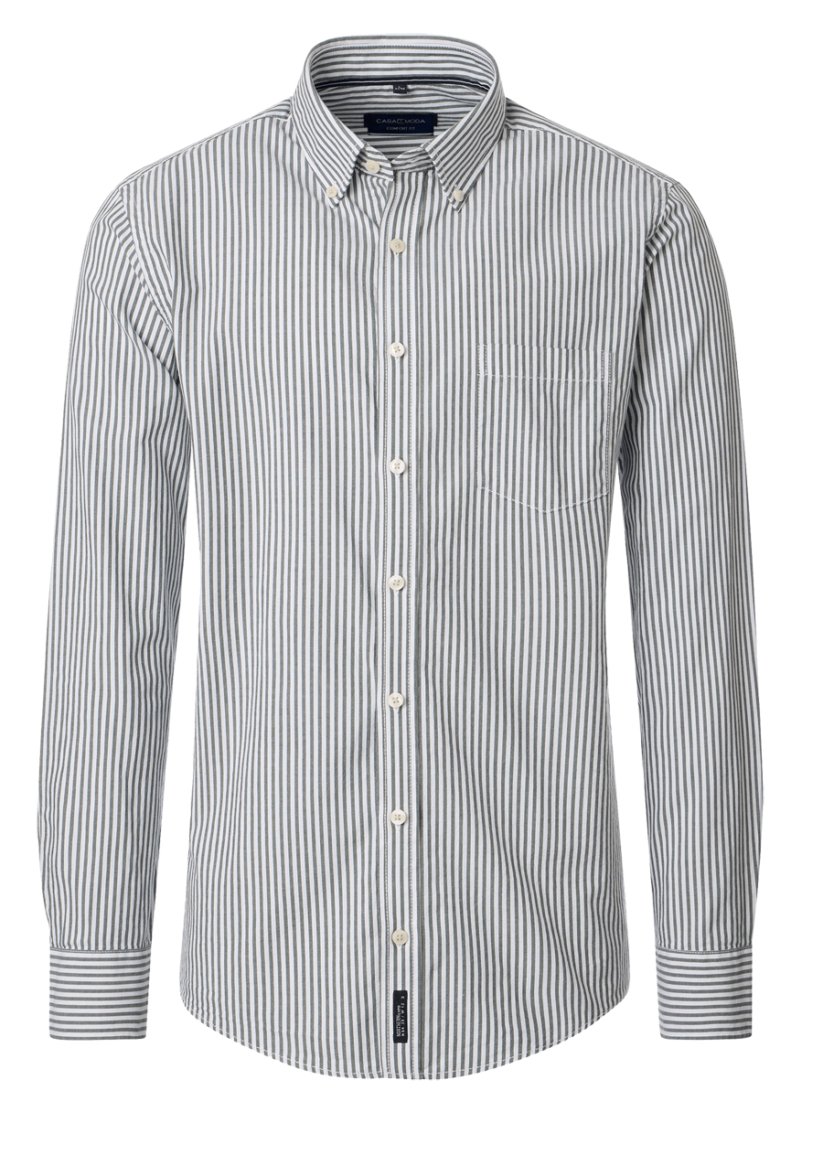 Produktbild f�r 'CASAMODA Comfort Fit Hemd Langarm Button Down Kragen Streifen gr�n'