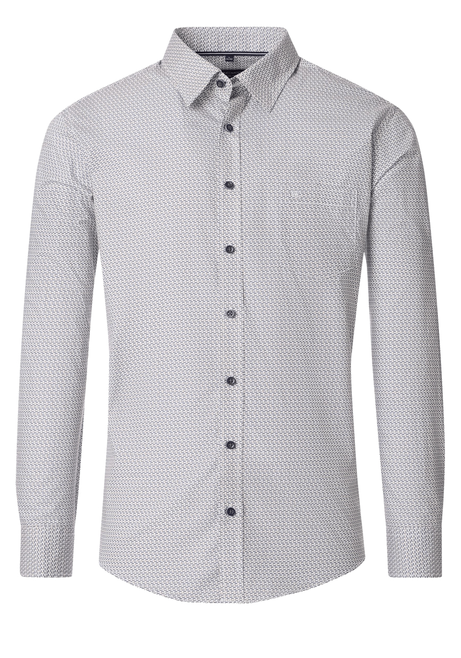 Produktbild fr 'CASAMODA Comfort Fit Hemd Langarm New Kent Kragen Muster blau'