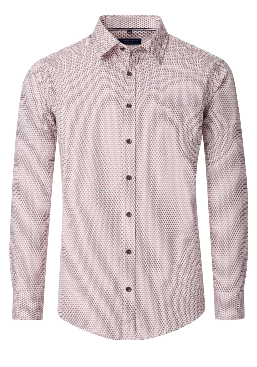 Produktbild fr 'CASAMODA Comfort Fit Hemd Langarm New Kent Kragen Muster rot'