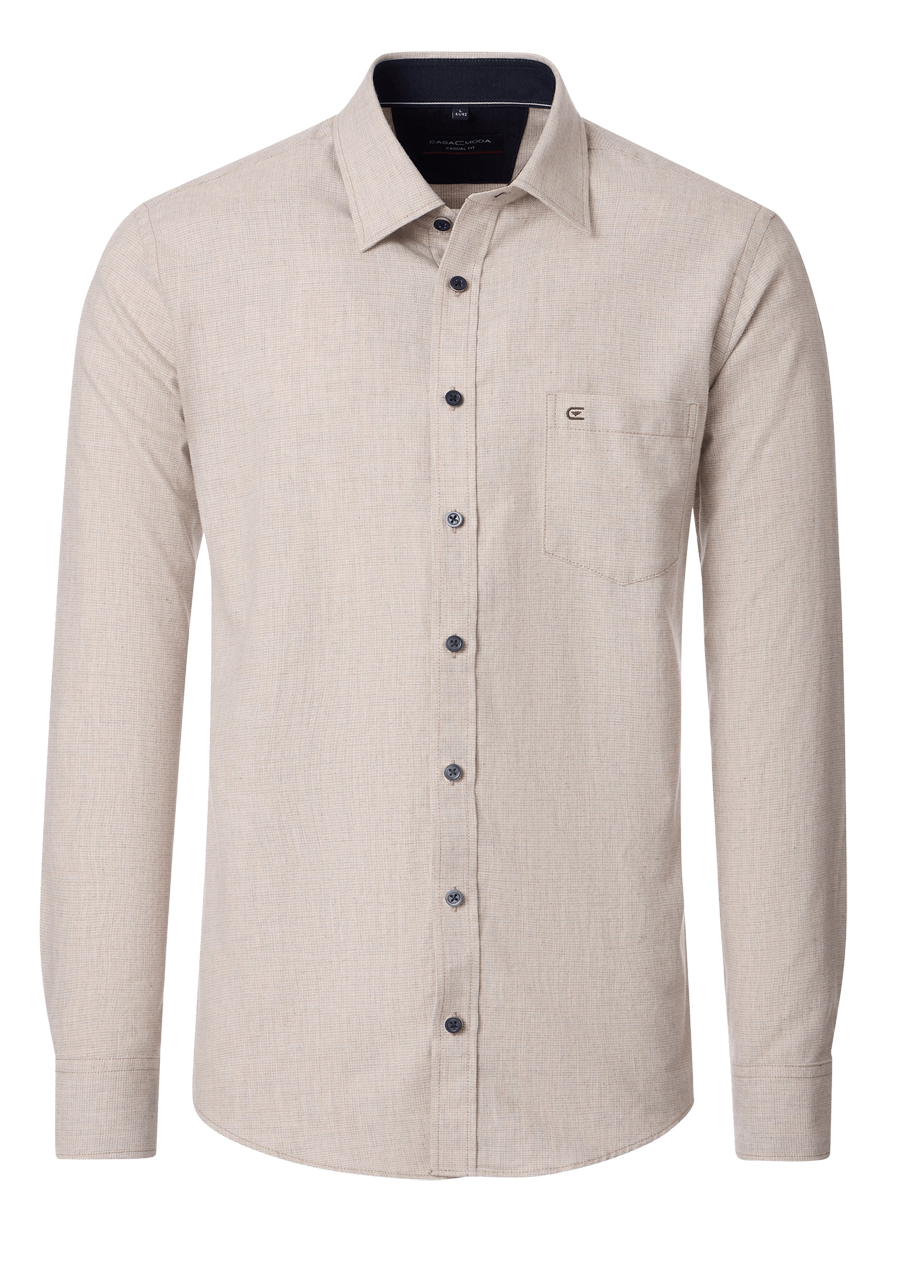 Produktbild f�r 'CASAMODA Comfort Fit Hemd Langarm New Kent Kragen Struktur mokka'