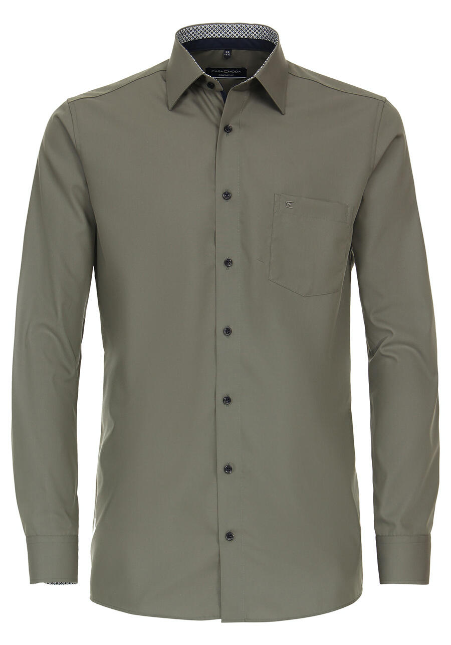 Produktbild fr 'CASAMODA Comfort Fit Hemd Langarm New Kent Kragen oliv'