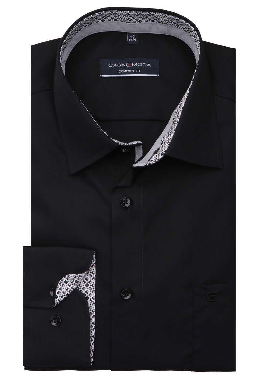 Produktbild fr 'CASAMODA Comfort Fit Hemd Langarm New Kent Kragen schwarz'