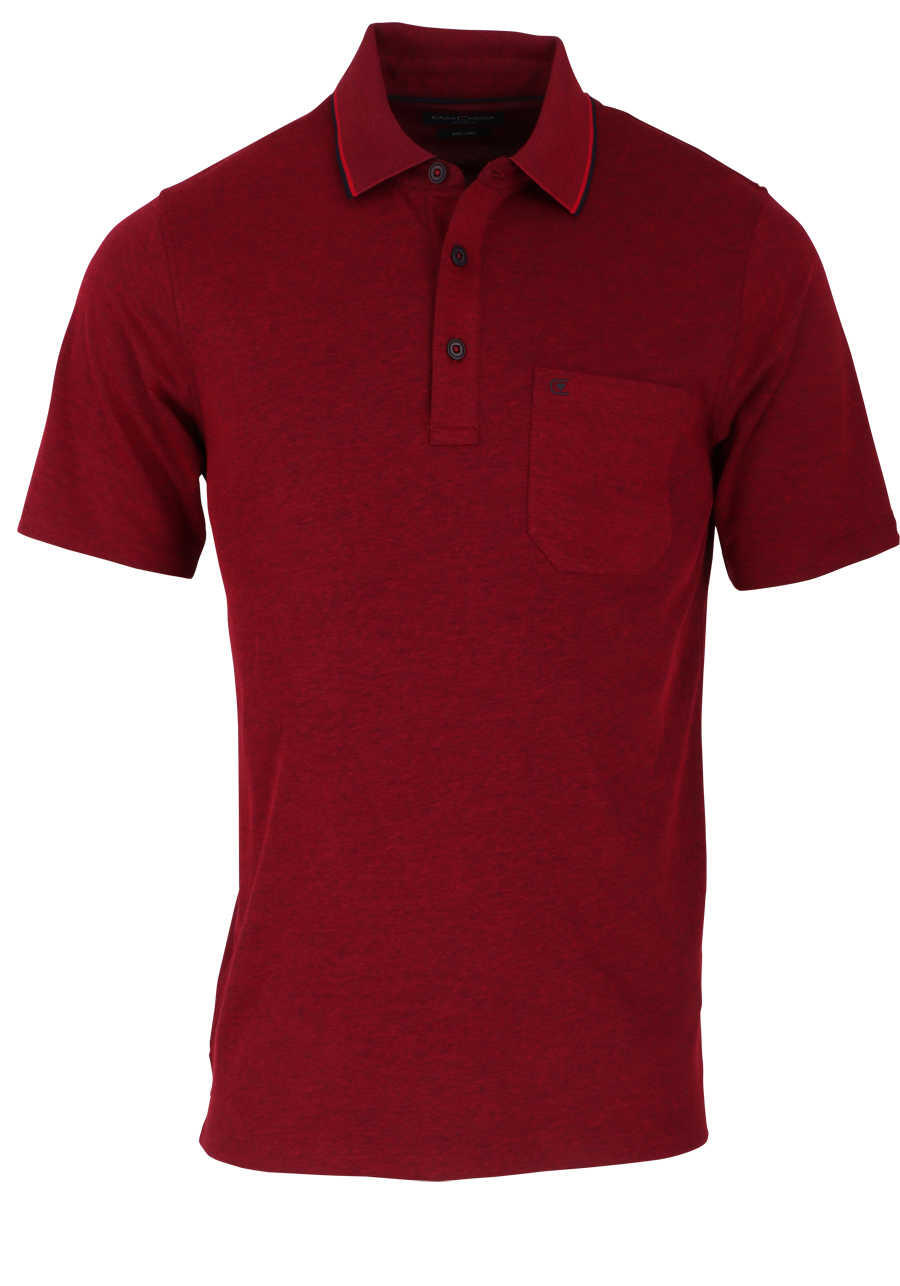 Produktbild fr 'CASAMODA Poloshirt Halbarm Brusttasche geknpfter Kragen ziegelrot'