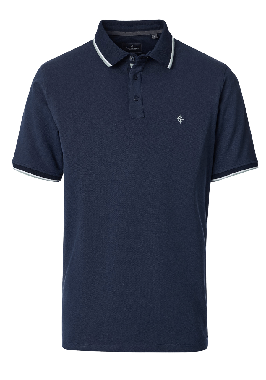 Produktbild f�r 'CASAMODA Poloshirt Halbarm Polokragen Pique navy'