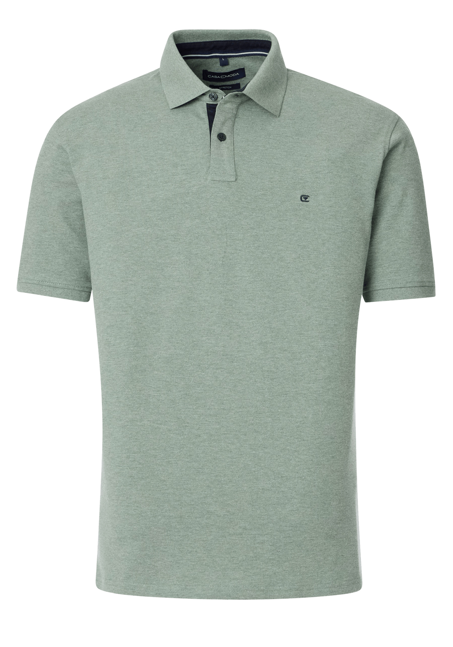 Produktbild fr 'CASAMODA Poloshirt Halbarm Polokragen geknpft grn'