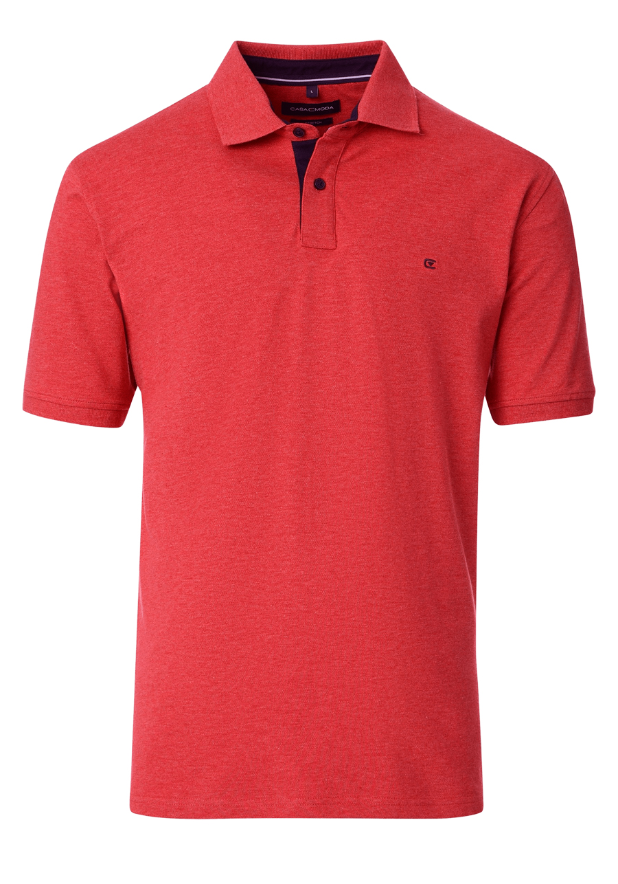 Produktbild f�r 'CASAMODA Poloshirt Halbarm Polokragen gekn�pft rot'