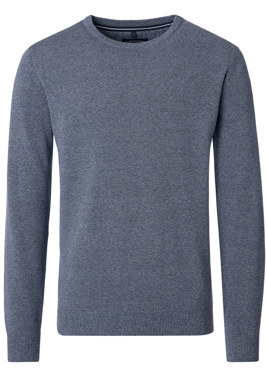 Produktbild f�r 'CASAMODA Pullover Langarm Rundhals Baumwolle Strick rauchblau'