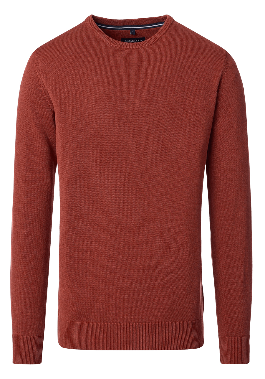 Produktbild f�r 'CASAMODA Pullover Langarm Rundhals Baumwolle Strick terracotta'