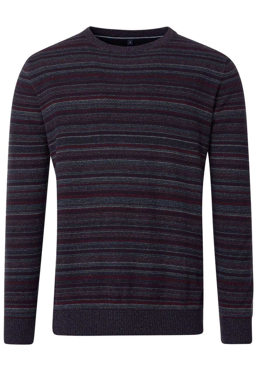 Produktbild fr 'CASAMODA Pullover Langarm Rundhals Strick Ringel blau'