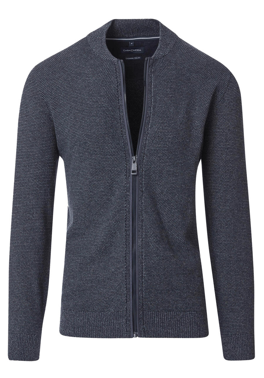 Produktbild fr 'CASAMODA Strickjacke Langarm Reiverschluss Baumwolle nachtblau'