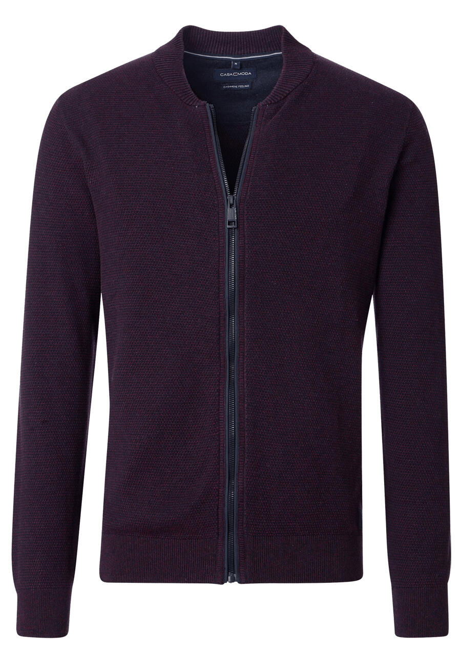 Produktbild fr 'CASAMODA Strickjacke Langarm Reiverschluss Baumwolle weinrot'