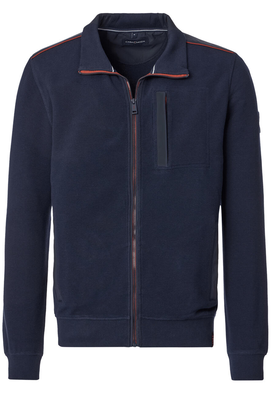 Produktbild fr 'CASAMODA Sweatjacke Langarm mit Reiverschluss Struktur nachtblau'