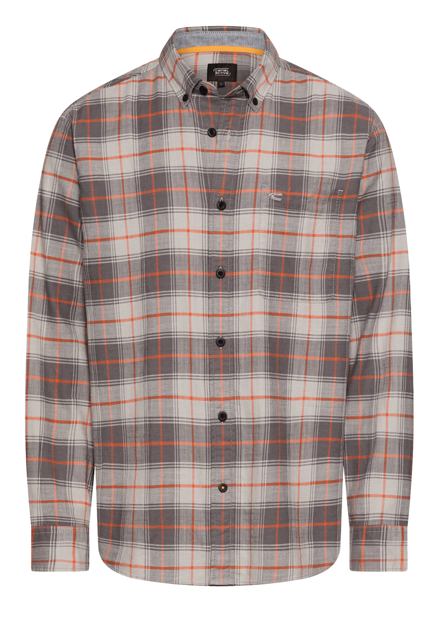 Produktbild f�r 'CAMEL ACTIVE Hemd Langarm Button Down Kragen Flanell Karo orange'