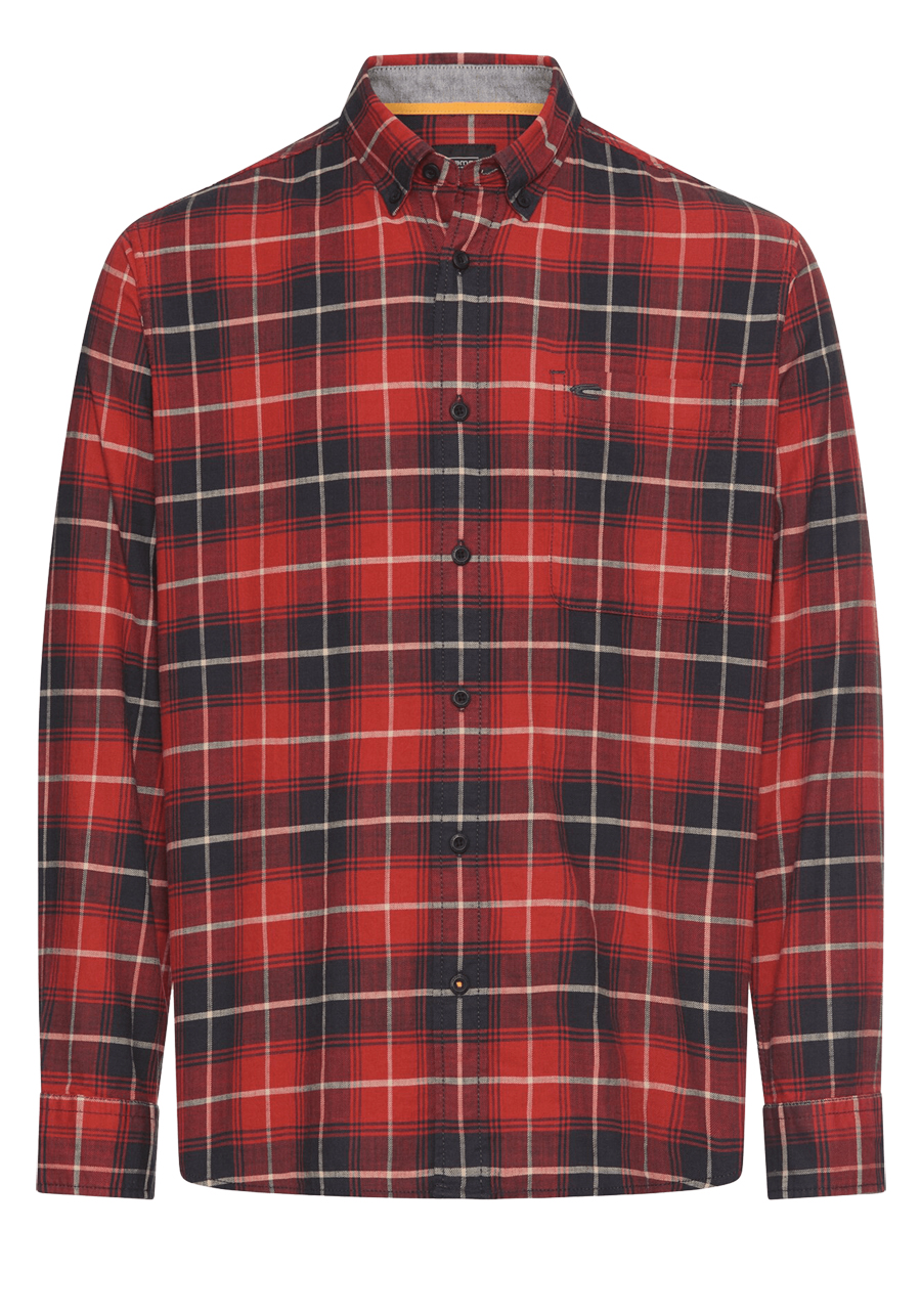 Produktbild f�r 'CAMEL ACTIVE Hemd Langarm Button Down Kragen Flanell Karo rot'
