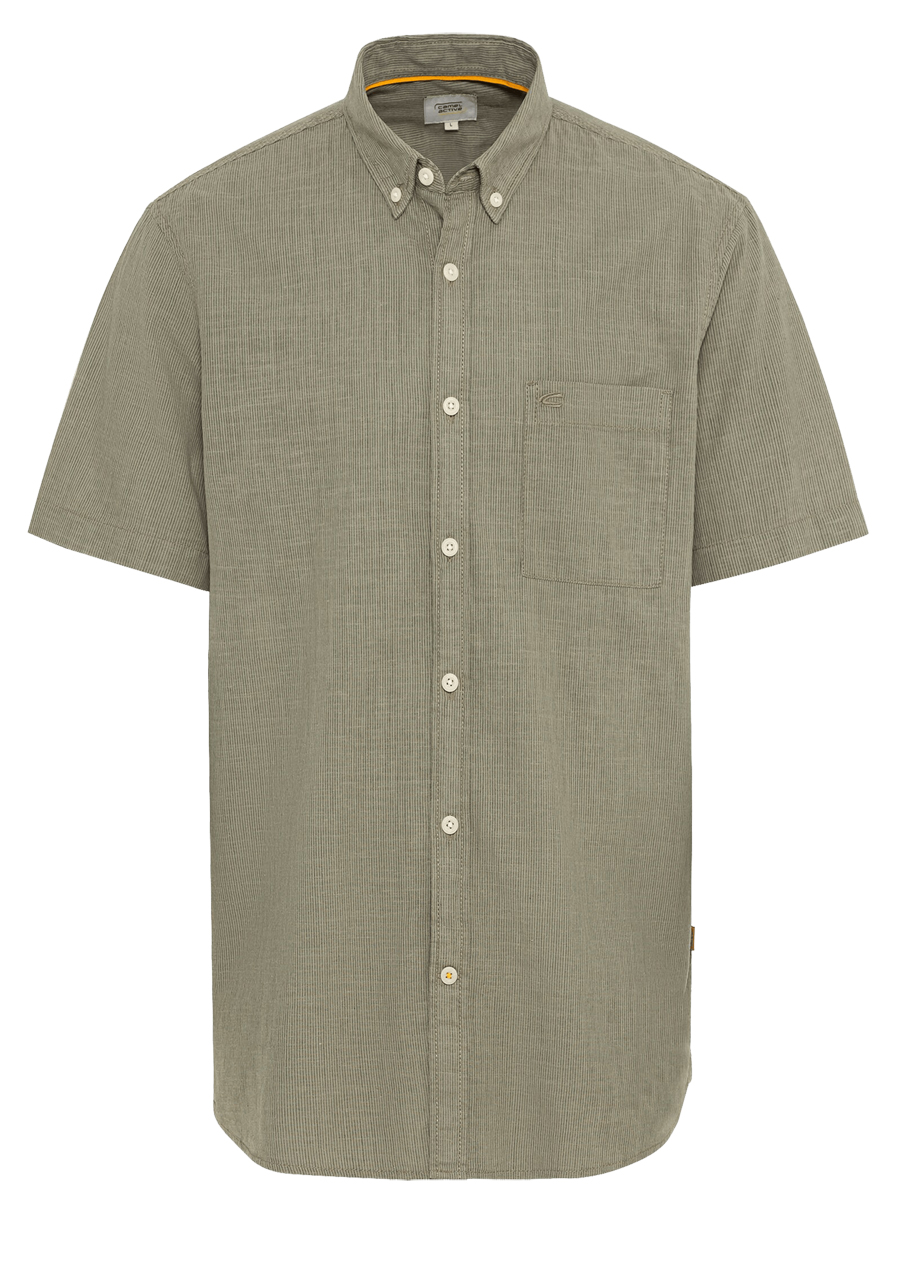 Produktbild fr 'CAMEL ACTIVE Regular Fit Hemd Halbarm Button Down Kragen Streifen oliv'