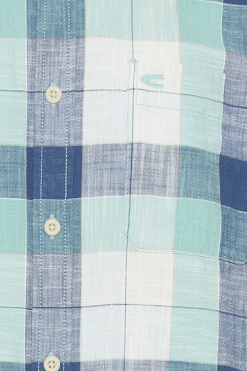 Produktbild f�r 'CAMEL ACTIVE Performance Hemd Halbarm Button Down Kragen Karo hellblau'