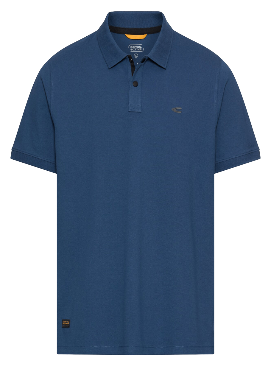 Produktbild f�r 'CAMEL ACTIVE Performance Polo Halbarm gekn�pfter Polokragen Pique mittelblau'