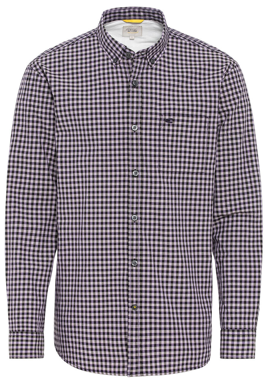 Produktbild f�r 'CAMEL ACTIVE Regular Fit Hemd Langarm Button Down Kragen Karo lila'
