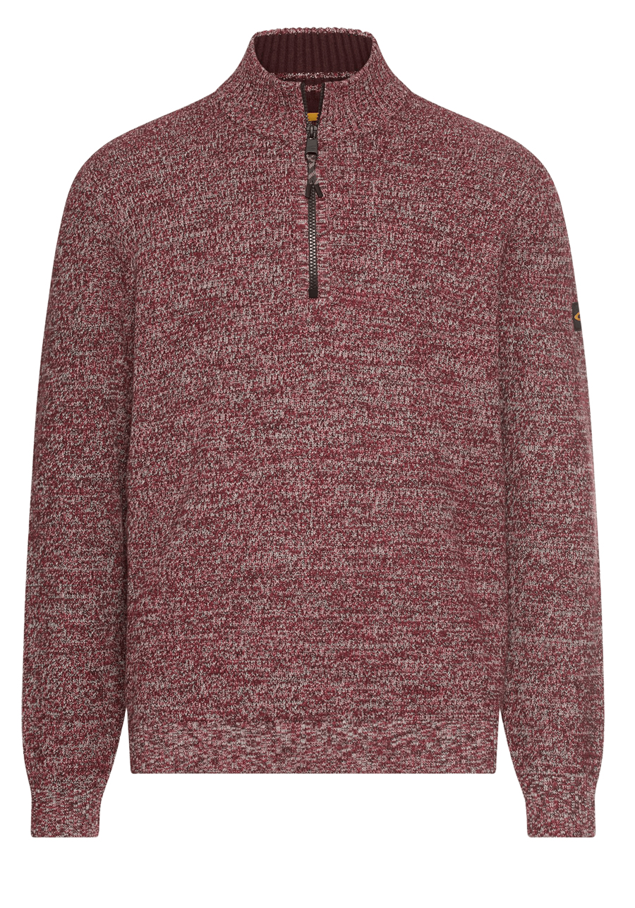 Produktbild f�r 'CAMEL ACTIVE Troyer Langarm Rei�verschluss Strick Muster rot'