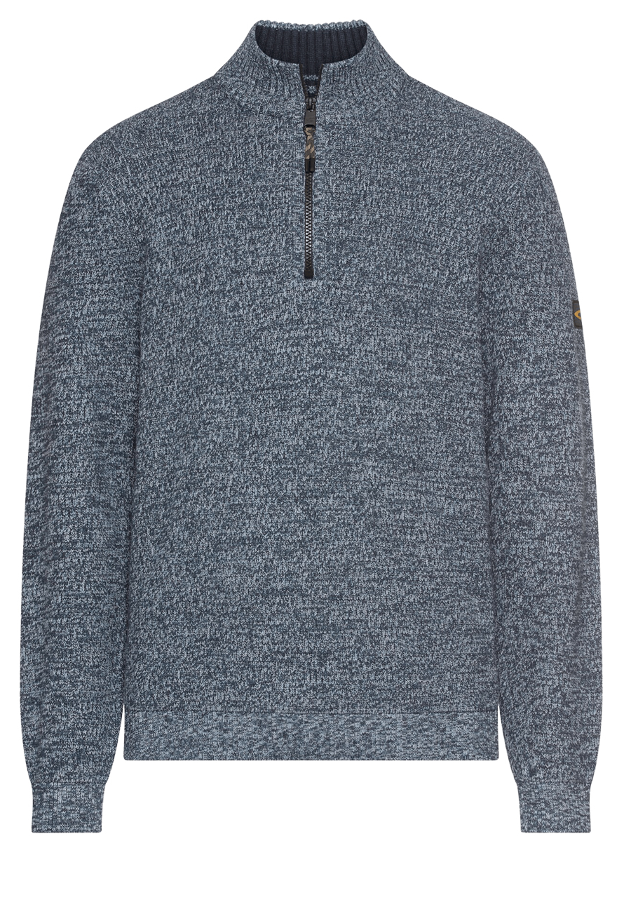 Produktbild f�r 'CAMEL ACTIVE Troyer Langarm Rei�verschluss Strick Muster blau'