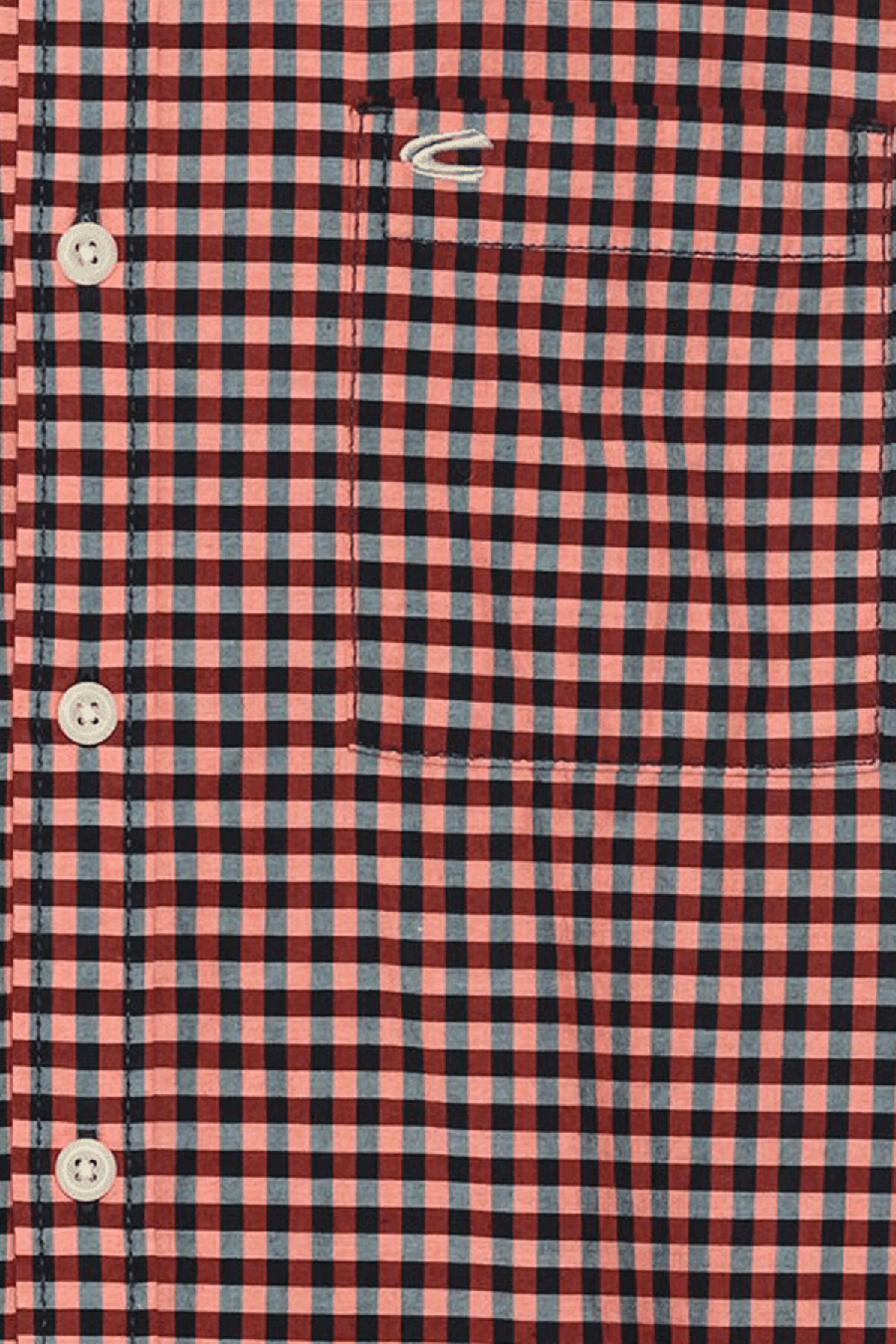 Produktbild f�r 'CAMEL ACTIVE Hemd Langarm Button Down Kragen Karo rot'
