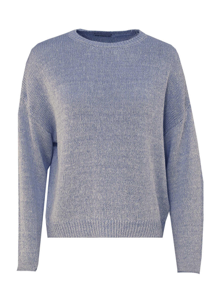 Produktbild fr 'DRYKORN Pullover KAILEE Langarm Rundhals Grobstick Leinen hellblau'