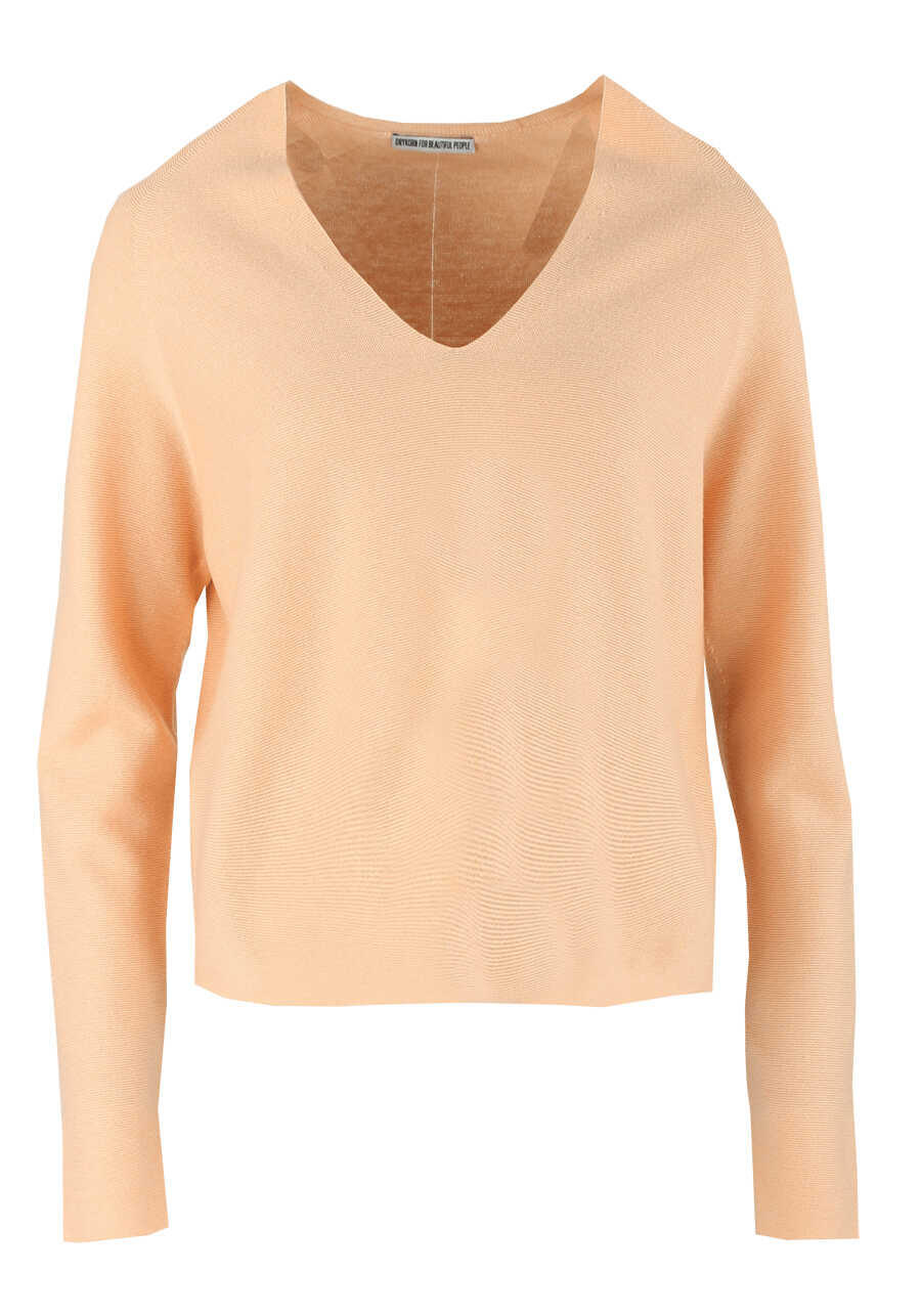 Produktbild fr 'DRYKORN Pullover NAMBI Langarm V-Ausschnitt Strick apricot'