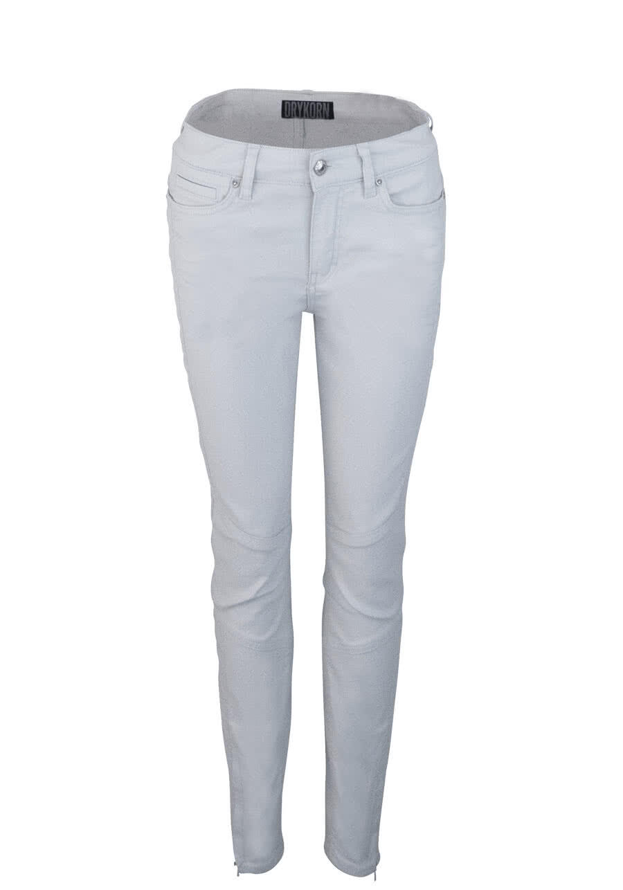 Produktbild fr 'DRYKORN Skinny Fit Hose STRICT Cropped Ziernhte hellgrau'