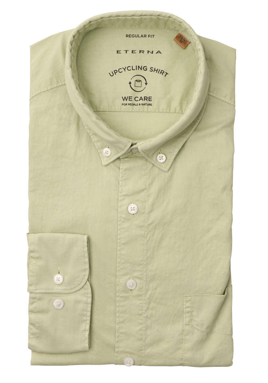 ETERNA Regular Fit Hemd Langarm Button Down Kragen hellgrn