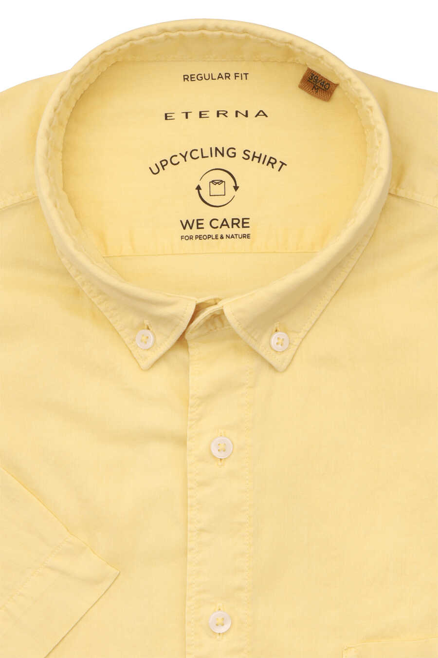 ETERNA Regular Fit Hemd Button Down Halbarm Kragen gelb
