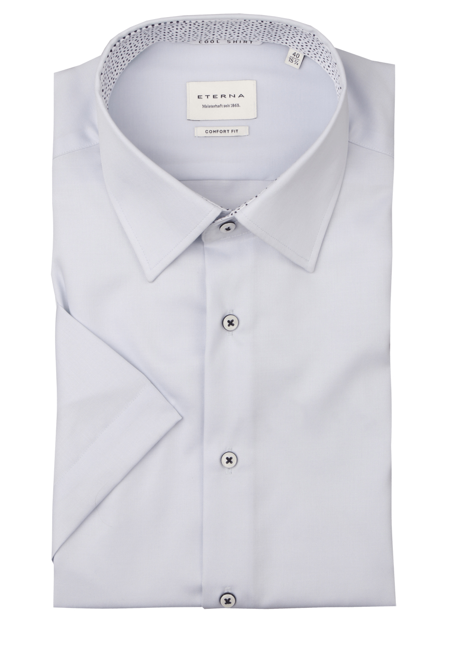 Produktbild fr 'ETERNA Comfort Fit Hemd Halbarm New Kent Kragen Twill hellblau'