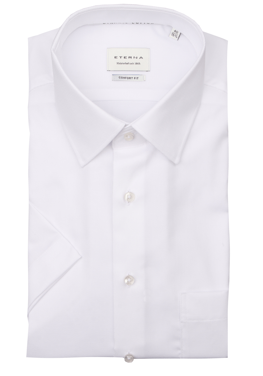 Produktbild f�r 'ETERNA Comfort Fit Dynamic Cotton Hemd Halbarm New Kent Kragen Natte wei�'