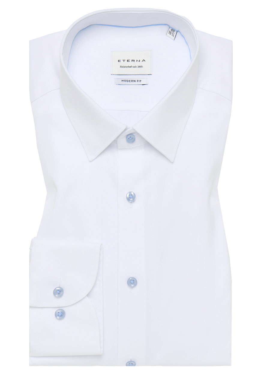 Produktbild f�r 'ETERNA Modern Fit Cover Hemd Langarm New Kent Kragen Feintwill wei�'