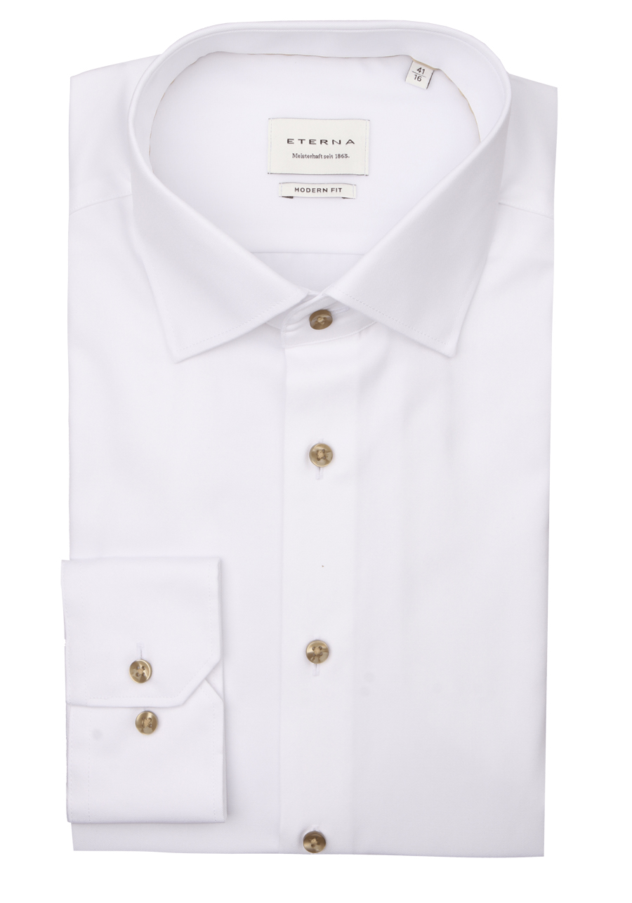 Produktbild f�r 'ETERNA Modern Fit Cover Hemd Langarm New Kent Kragen Feintwill wei�'