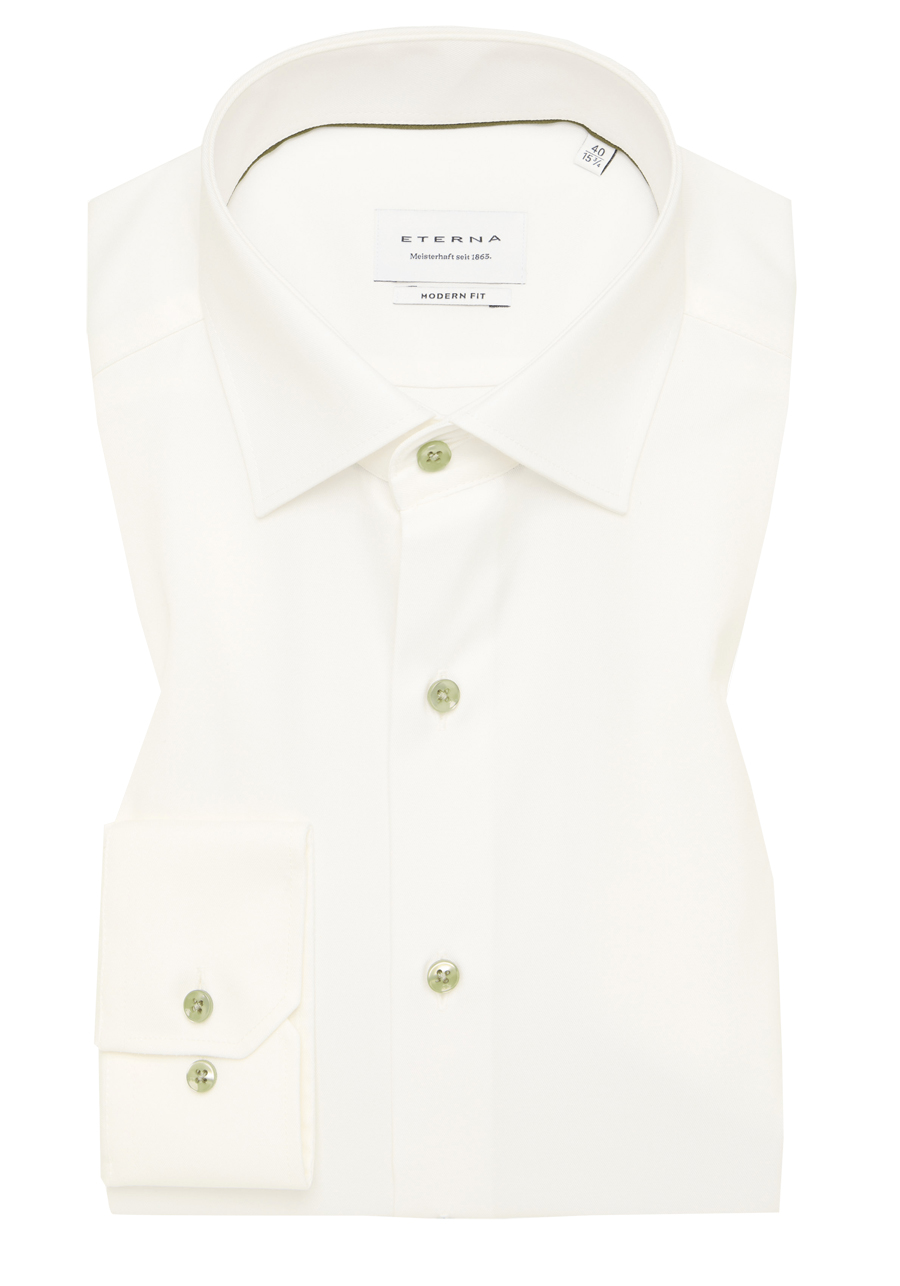 Produktbild f�r 'ETERNA Modern Fit Cover Hemd Langarm New Kent Kragen Feintwill ecru'