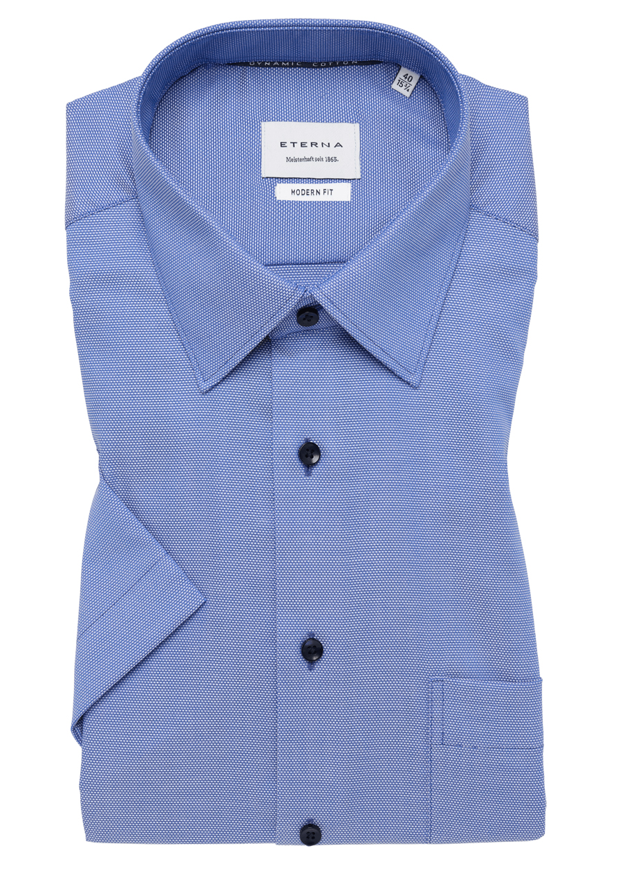 Produktbild f�r 'ETERNA Modern Fit Dynamic Cotton Hemd Halbarm New Kent Kragen Natte hellblau'