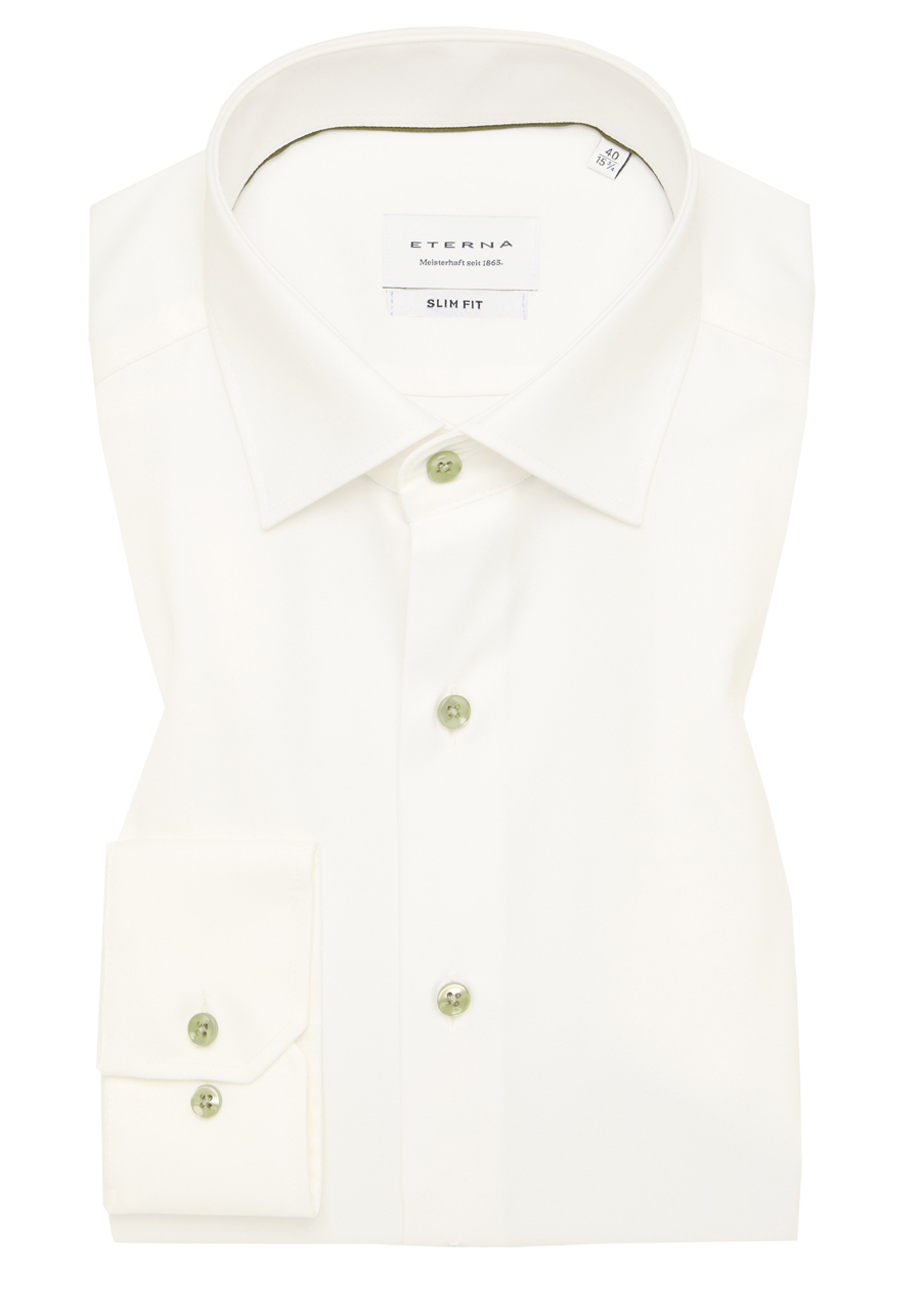 Produktbild f�r 'ETERNA Slim Fit Cover Hemd Langarm New Kent Kragen Feintwill ecru'