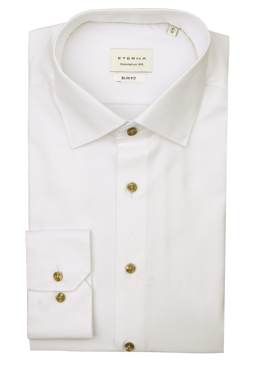 Produktbild f�r 'ETERNA Slim Fit Cover Hemd Langarm New Kent Kragen Feintwill ecru'
