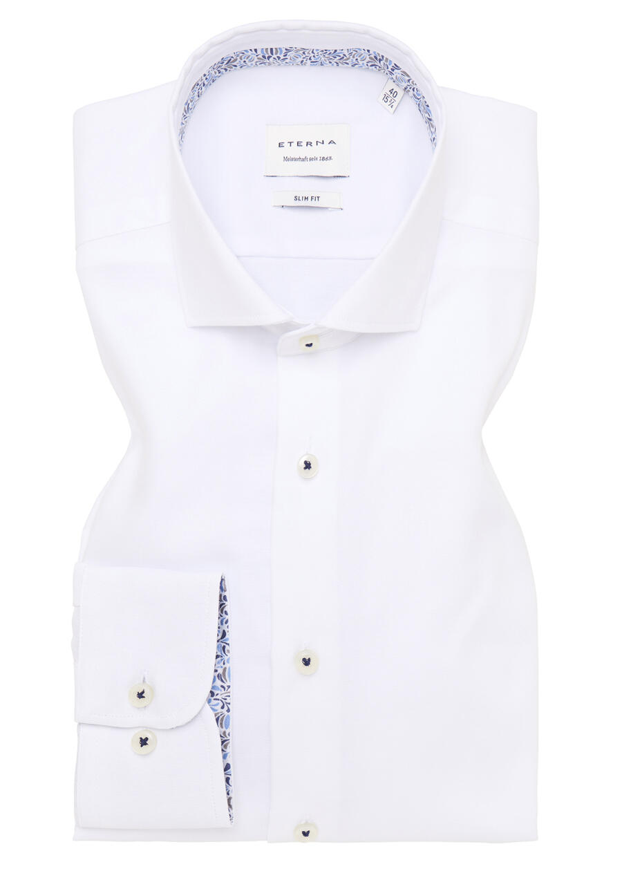 Produktbild fr 'ETERNA Slim Fit Hemd Langarm Haifischkragen Oxford wei'
