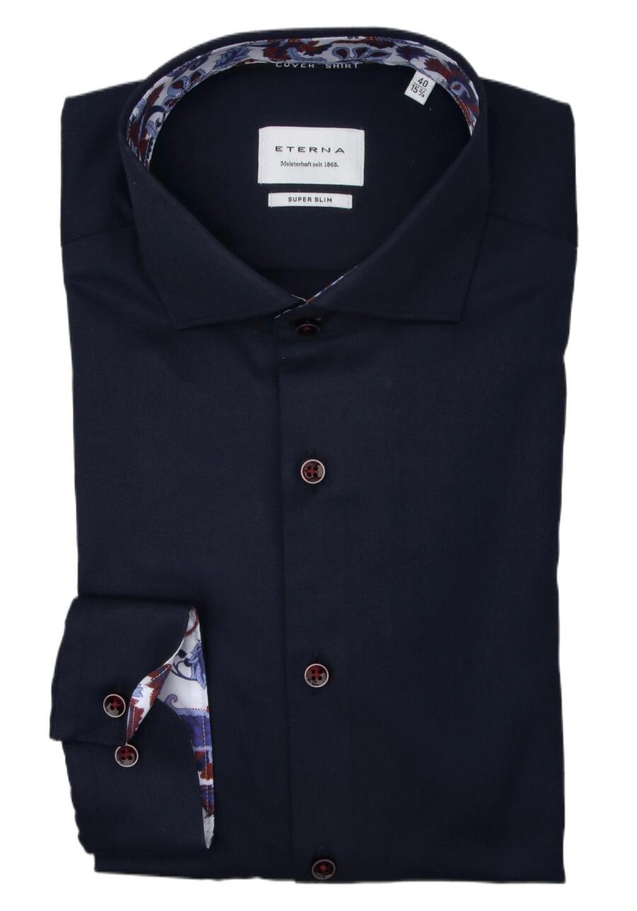 Produktbild fr 'ETERNA Super Slim Cover Hemd Langarm Haifischkragen Twill nachtblau'