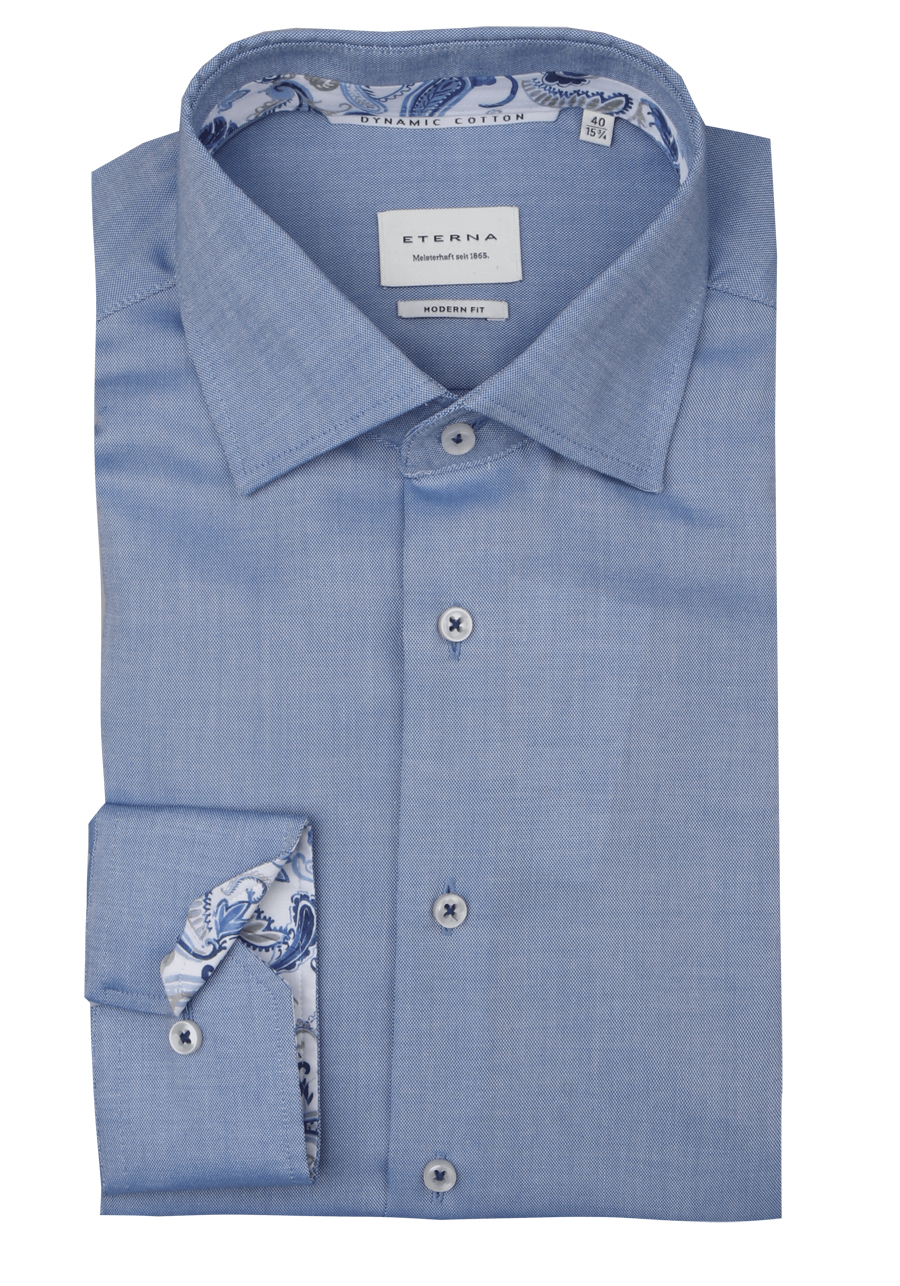 Produktbild fr 'ETERNA Modern Fit Hemd extra langer Arm New Kent Kragen Oxford blau'