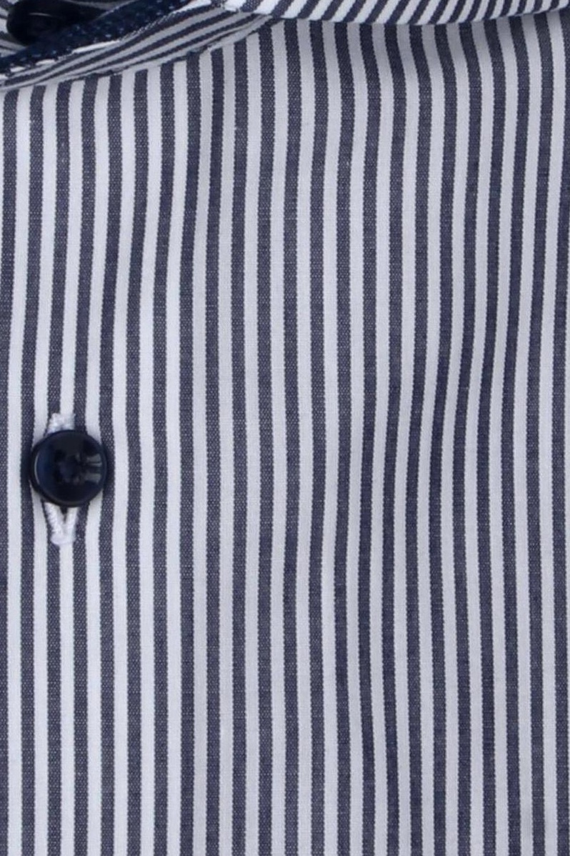 Produktbild fr 'ETERNA Modern Fit Hemd Langarm Haifischkragen Streifen dunkelblau'