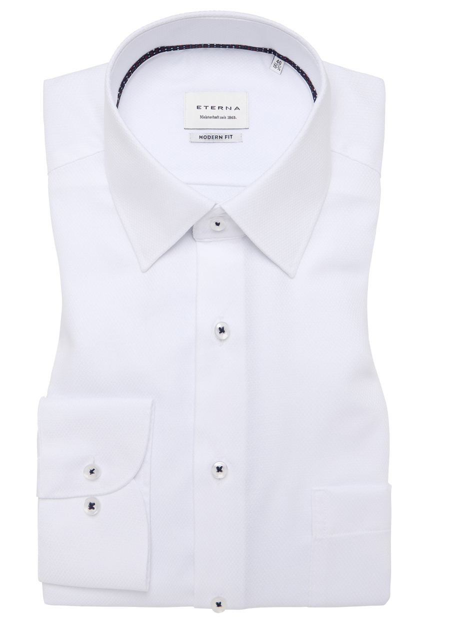 Produktbild f�r 'ETERNA Modern Fit Hemd Langarm New Kent Kragen Struktur wei�'